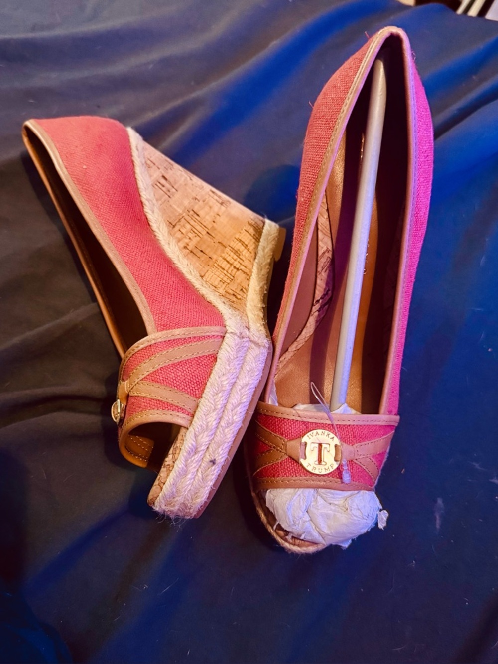 Ivanka Trump Cork Wedge Women’s peep toe sandals sz. 6.5